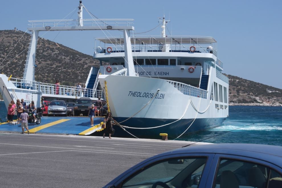 Arriving at Agia Marina port